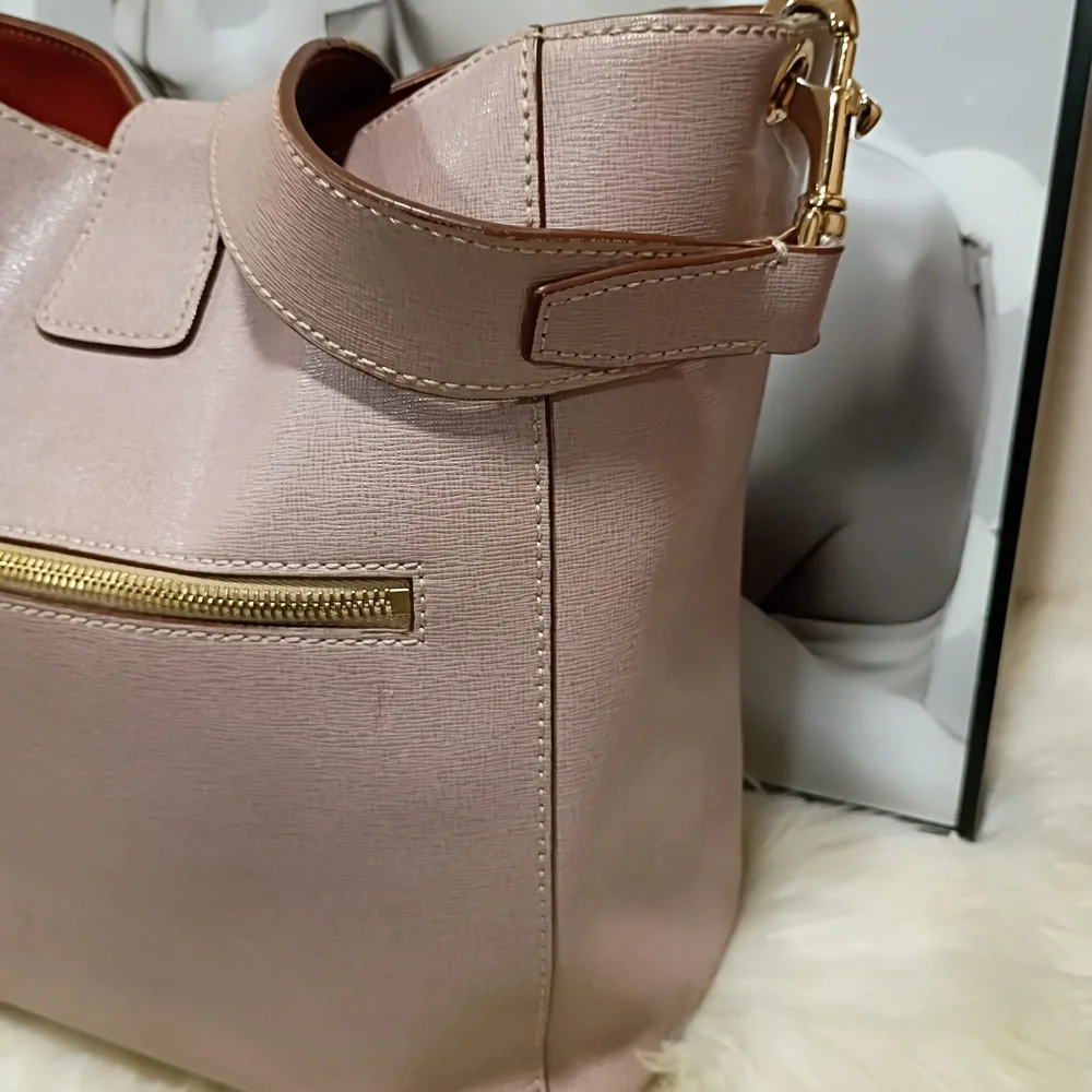 Dooney & Bourke Mauve Shoulder Bag with Gold Buckle